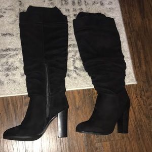 Knee high black boots